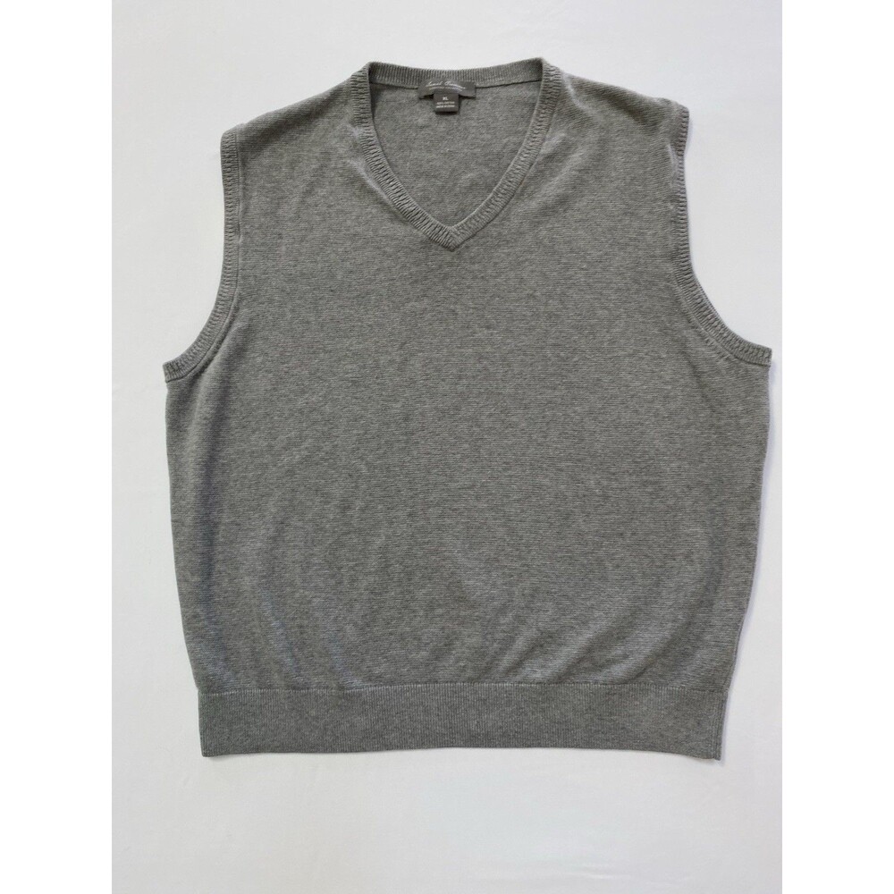 Daniel Cremieux Signature Collection Men's XL Gray V-Neck Sweater Vest Cotton